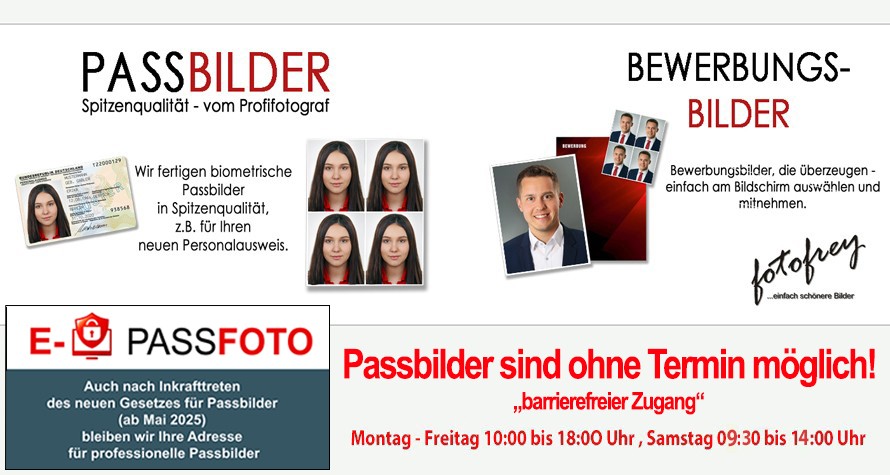  Passbilder macht man bei fotofrey - Amberg 